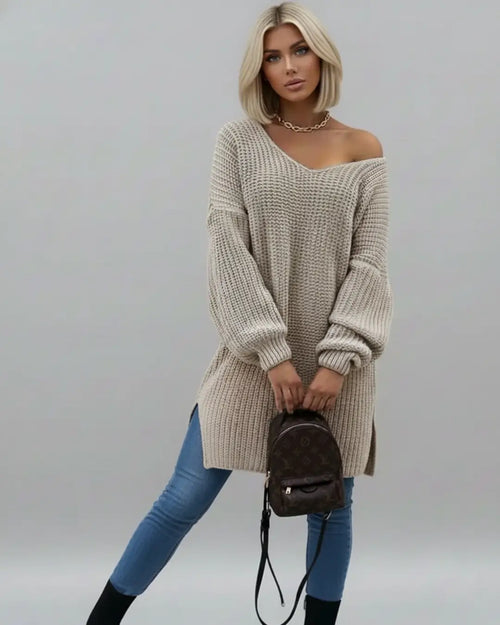 Niselle Openwork Knit Long Sweater