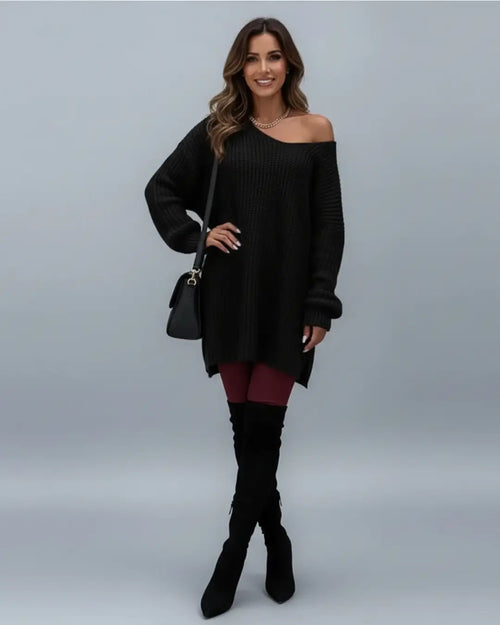 Niselle Openwork Knit Long Sweater