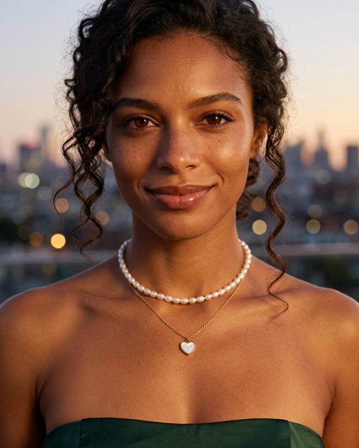 Sabine Heart Agate Necklace - Onyxelle
