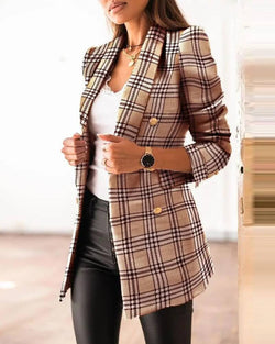 Blazer Long en Tissu Texturé Reine - Abricot / XS