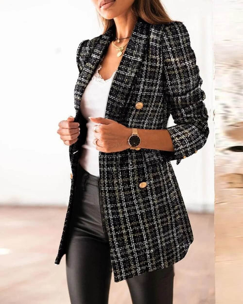Blazer Long en Tissu Texturé Reine - Noir / XS