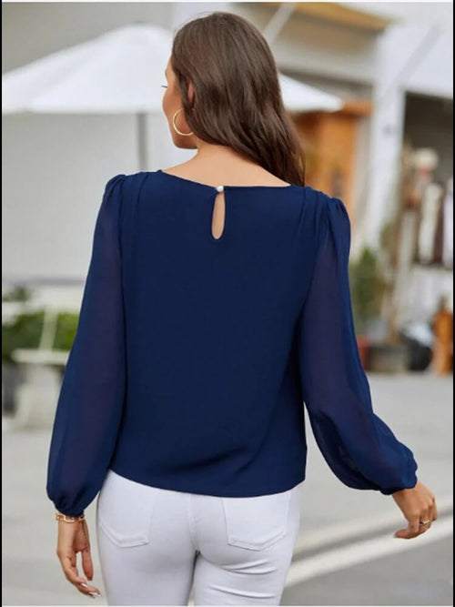 Blouse à Manches Semi-Transparentes Selvane