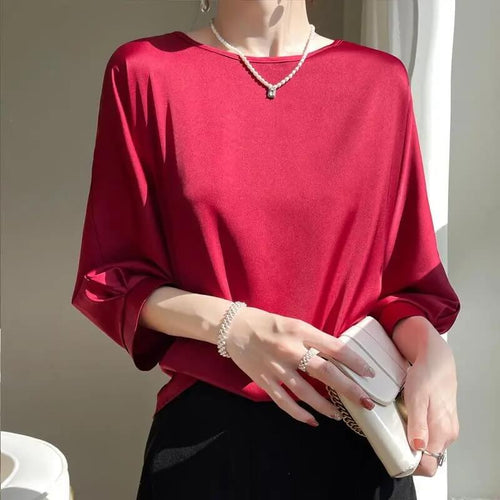 Blouse Satinée à Encolure Bateau Cosette