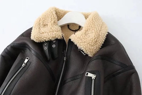Blouson aviateur court doublé en sherpa Nivelle