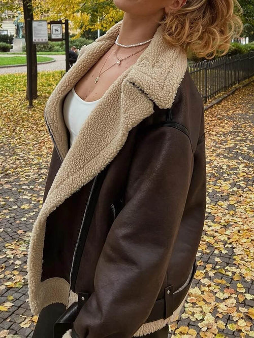 Blouson aviateur oversize doublé sherpa Calyra