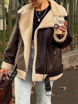 Blouson aviateur oversize doublé sherpa Calyra