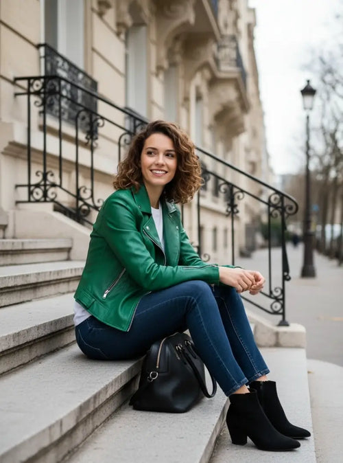 Blouson Perfecto en Simili Cuir Maria