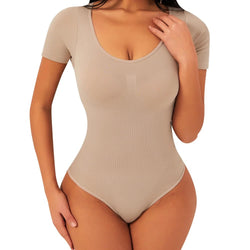 Body Gainant Sculptant à Manches Courtes Ysaline - Beige / 34