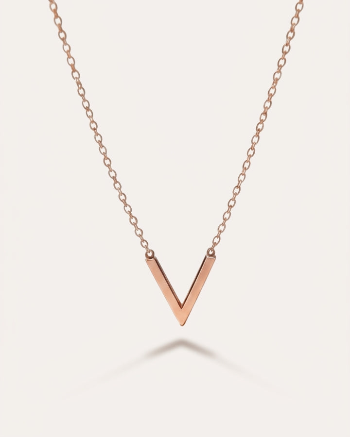 Selene V Pendant Necklace Rose Gold