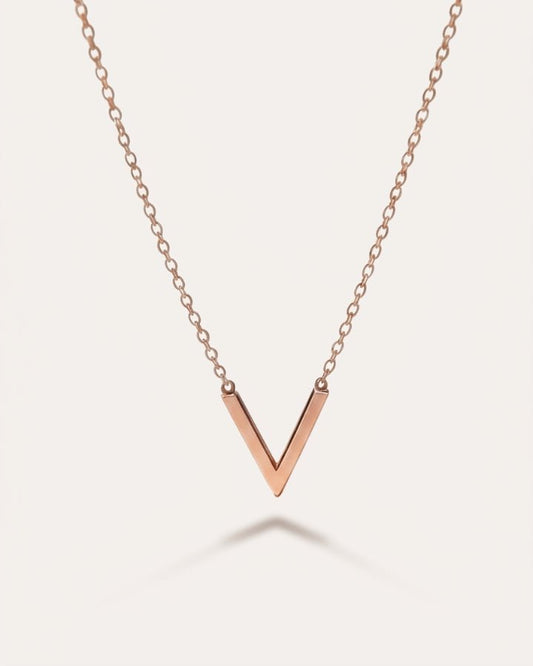 Selene V Pendant Necklace Rose Gold - Onyxelle