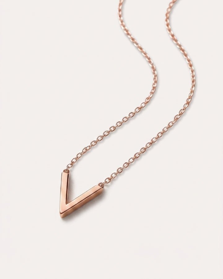 Selene V Pendant Necklace Rose Gold - Onyxelle