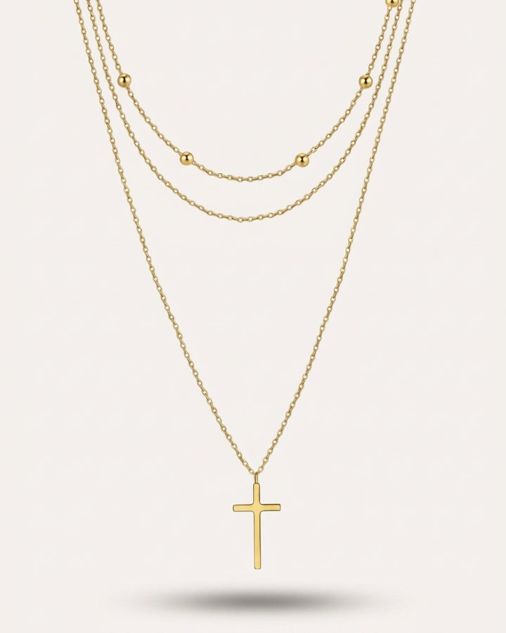 Elara Cross Layered Necklace