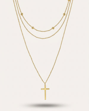 Elara Cross Layered Necklace