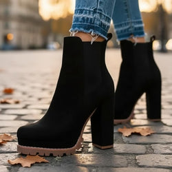 Bottines à plateforme crantée Azélis - Noir / 35.5