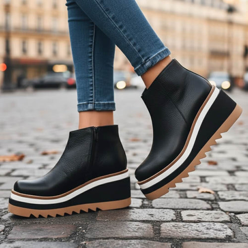 Bottines compensées à semelle crantée Lyanna