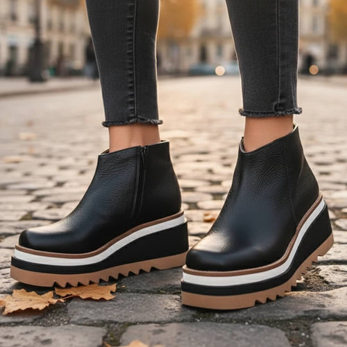 Bottines compensées à semelle crantée Lyanna - Noir / 35