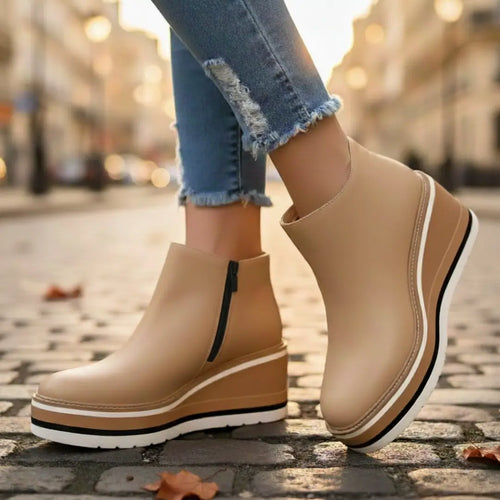 Bottines Plates Compensées Alyane - Beige / 36