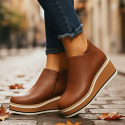 Bottines Plates Compensées Alyane - Brun / 36