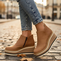 Bottines Plates Compensées Alyane - Beige / 36