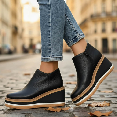 Bottines Plates Compensées Alyane - Noir / 36