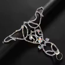 Bracelet de Main et Bague en Strass Zylane