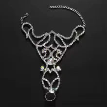 Bracelet de Main et Bague en Strass Zylane