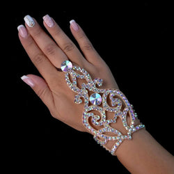 Bracelet de Main et Bague en Strass Zylane - Argent