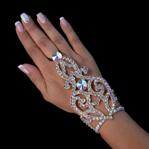 Bracelet de Main et Bague en Strass Zylane - Argent