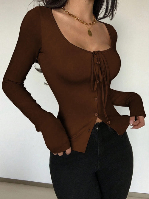 Cardigan Ajusté à Laçage Thaïs