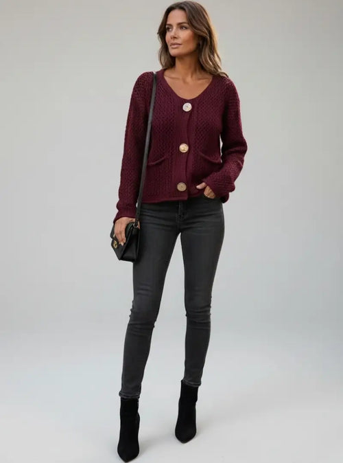 Cardigan en maille ajourée Edith