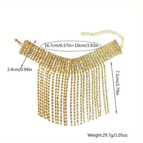 Chaîne de Cheville Strass et Franges Elanée