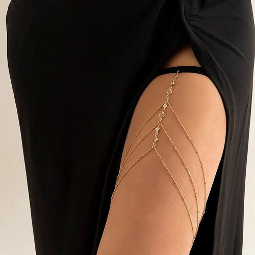 Chaîne de Cuisse Multi-Rangs à Strass Alba