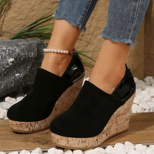 Chaussures Compensées Effet Liège Tyléane