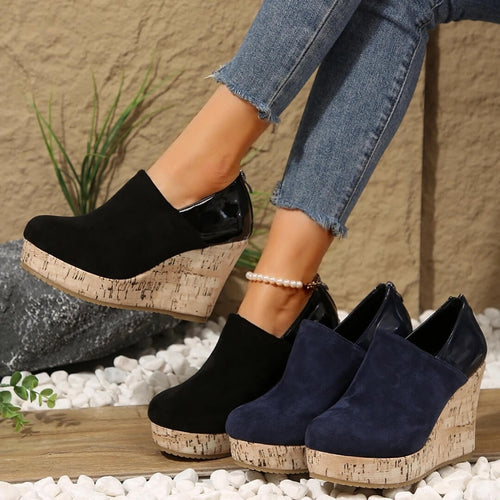 Chaussures Compensées Effet Liège Tyléane