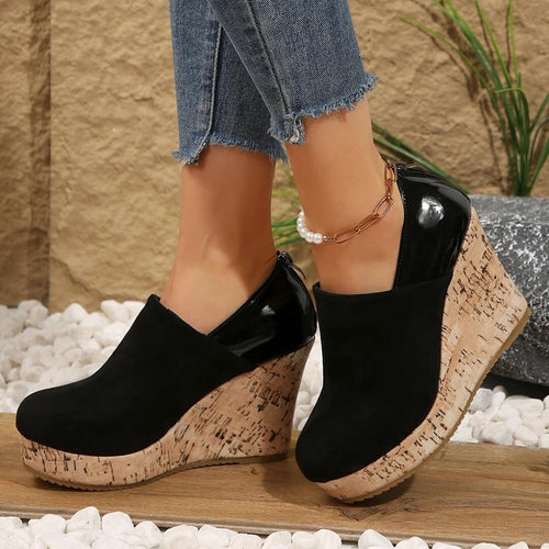 Chaussures Compensées Effet Liège Tyléane