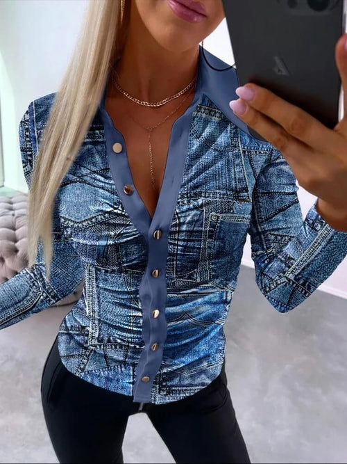 Chemise Froncée Elvanie - Bleu / 34
