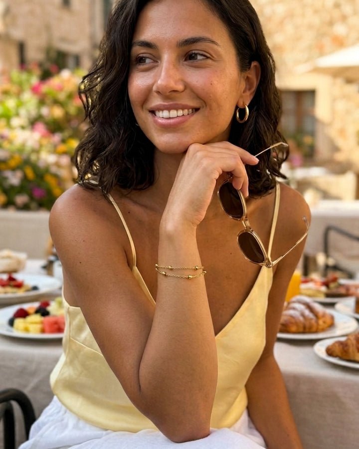 Celeste Double Bead Chain Bracelet - Onyxelle Image