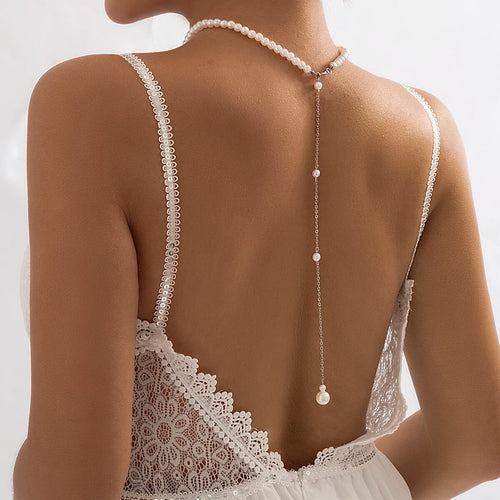 Collier de Dos en Perles Nyvane - Argent