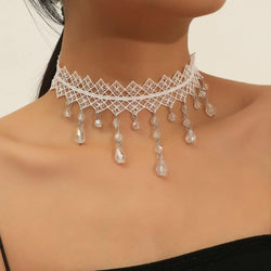 Collier Ras-de-Cou en Dentelle Philomène - Blanc