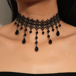 Collier Ras-de-Cou en Dentelle Philomène - Noir