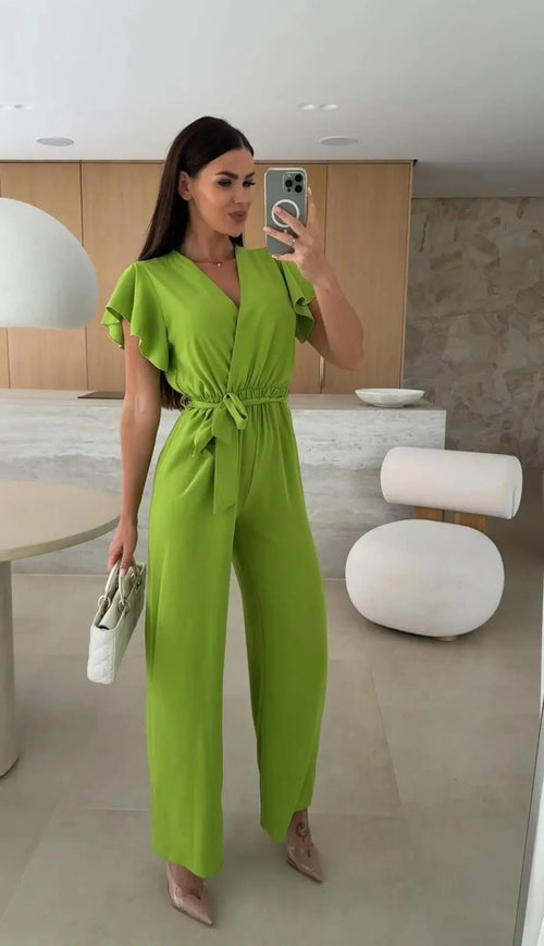 Combinaison Pantalon Cache-Cœur Ceinturée Adélaïde