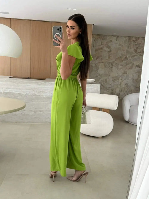Combinaison Pantalon Cache-Cœur Ceinturée Adélaïde
