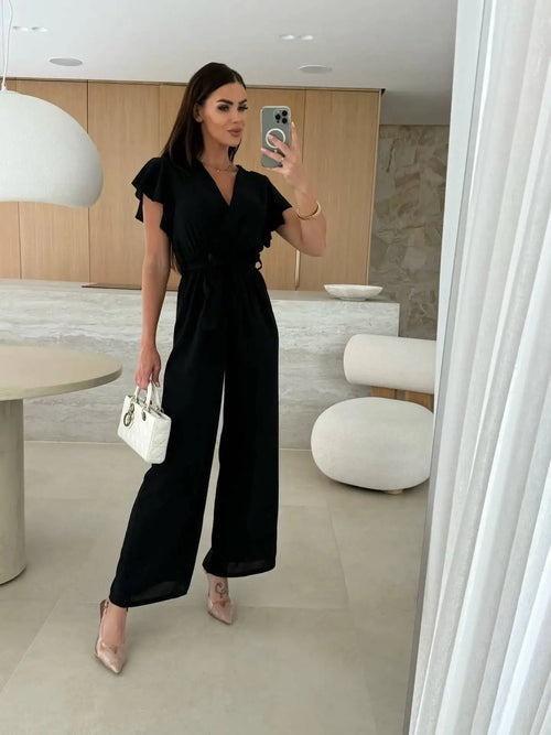 Combinaison Pantalon Cache-Cœur Ceinturée Adélaïde