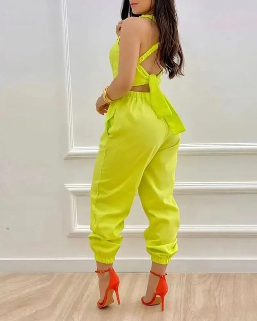 Combinaison pantalon imprimée à bretelles Maëlys