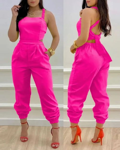 Combinaison pantalon imprimée à bretelles Maëlys