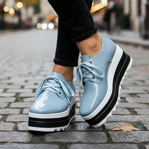 Derbies à plateforme crantée Zeliane - Bleu / 35