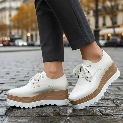 Derbies à plateforme crantée Zeliane - Ivoire / 35