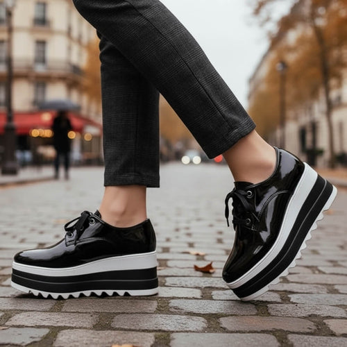 Derbies à plateforme crantée Zeliane - Noir / 35