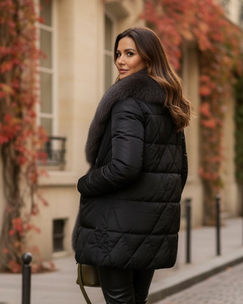 Doudoune Courte à Col Fourrure Zanira