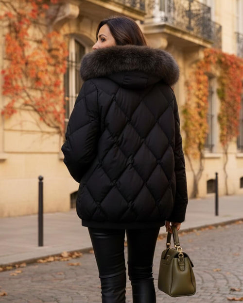 Doudoune Courte à Col Fourrure Zanira